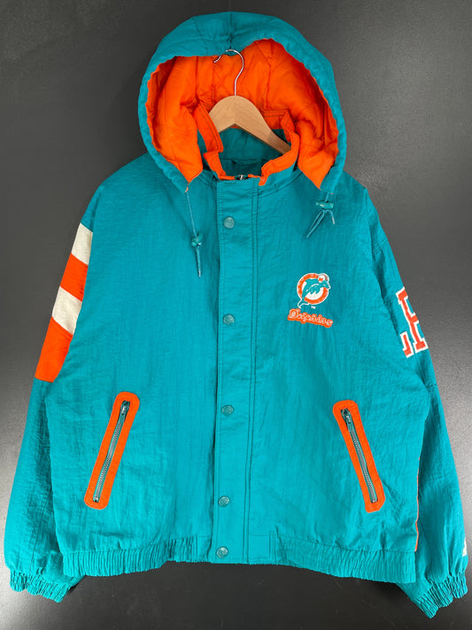90’s STARTER x MIAMI DOLPHINS Size L NFL Padded Nylon Jacket / F6058N