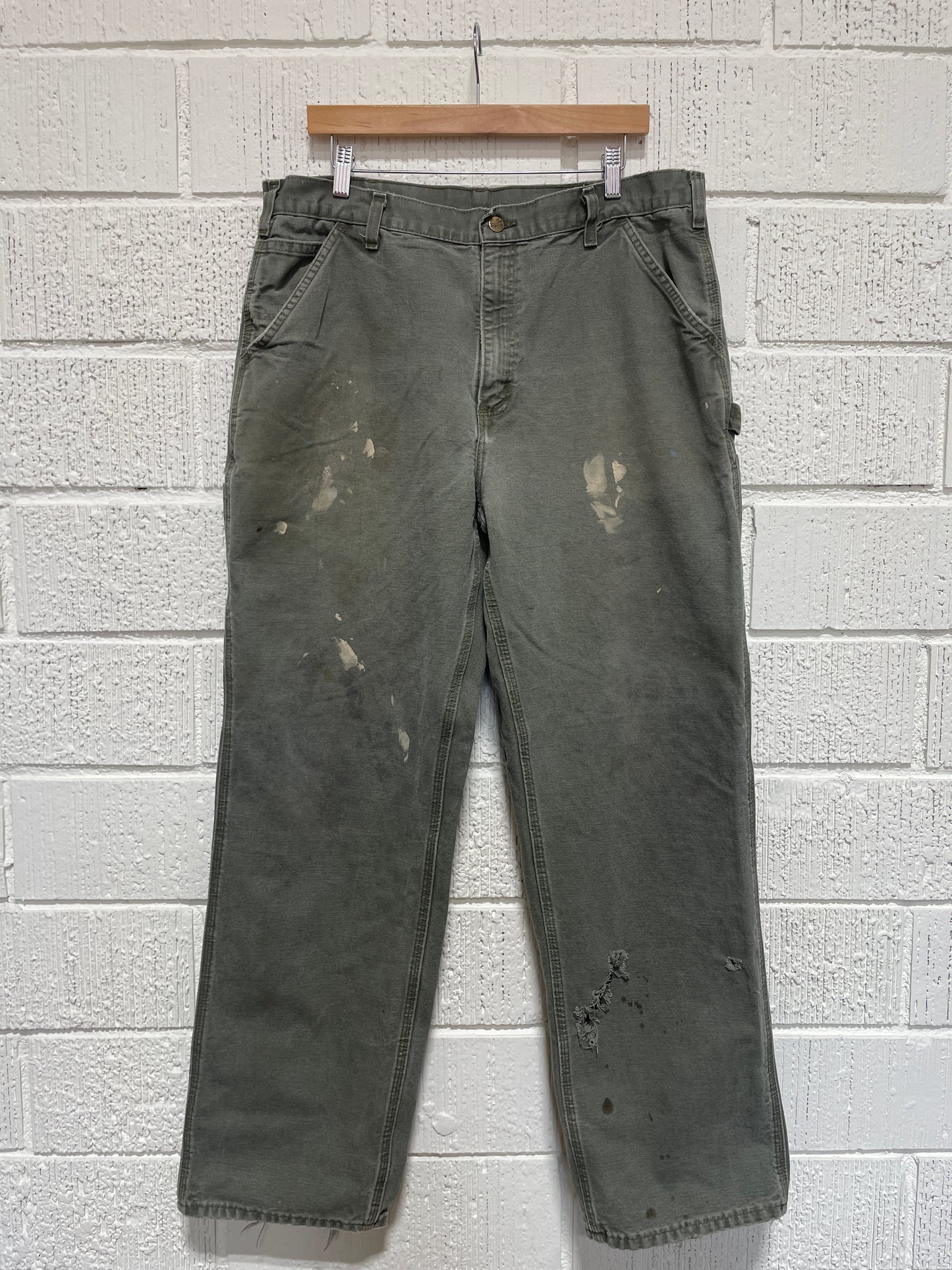 (W37xL32) Vintage CARHARTT Distressed Style Duck Pants / A1162P