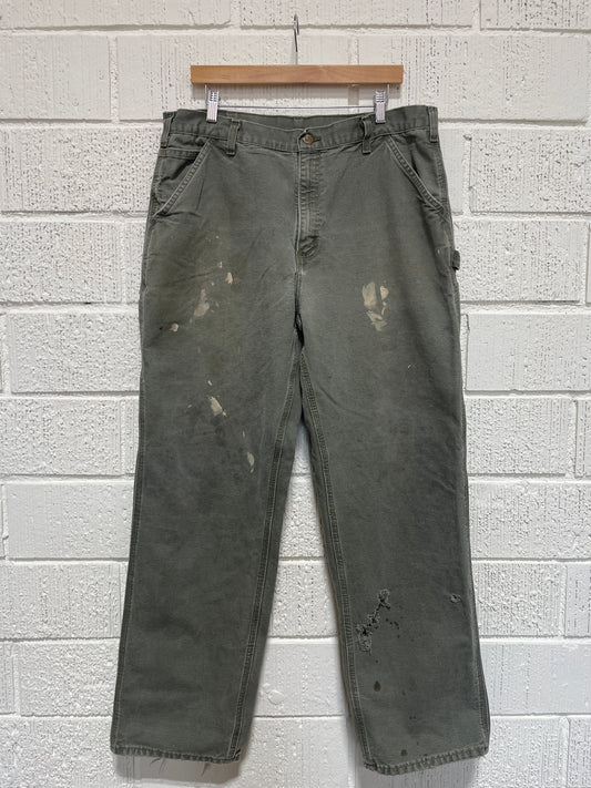 (W37xL32) Vintage CARHARTT Distressed Style Duck Pants / A1162P