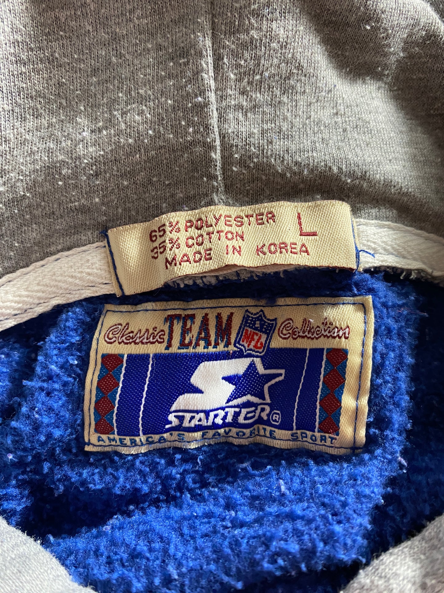 90's STARTER x DALLAS COWBOYS Size L Vintage NFL Hoodie Sweat-Shirt / G3455S