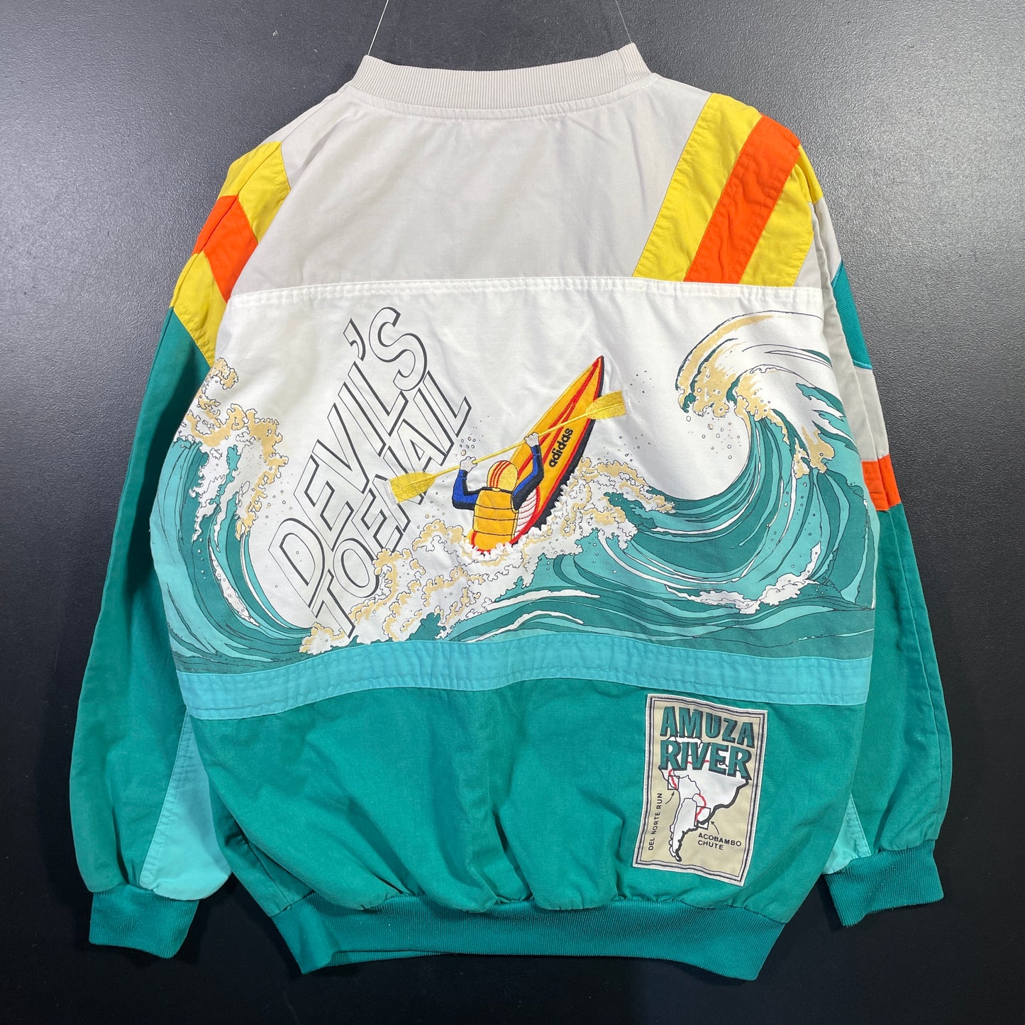 (Approx.L) 90's ADIDAS DEVIL'S TOENAIL AMUZA RIVER Vintage Sweatshirt / A0820S