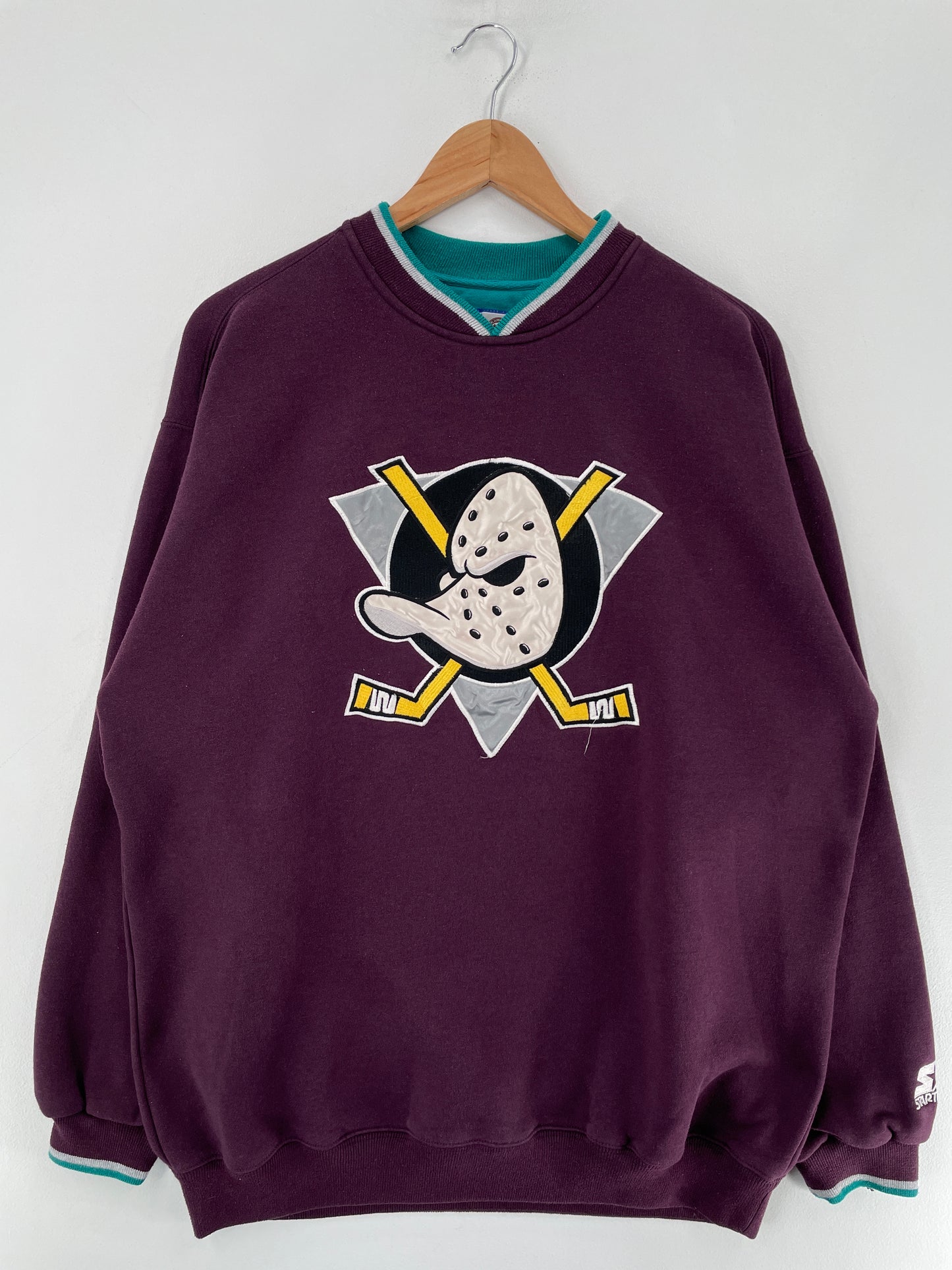 90’s STARTER x ANAHEIM MIGHTY DUCKS Size XL NHL Sweat-shirt / F4613S