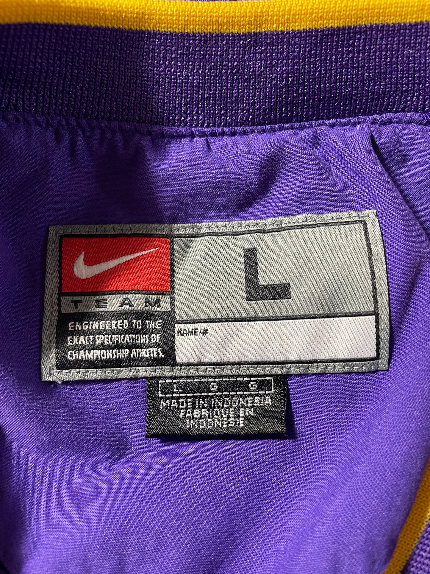 00’ NIKE x LSU TIGERS Size L Vintage College Nylon Jacket / F7711N