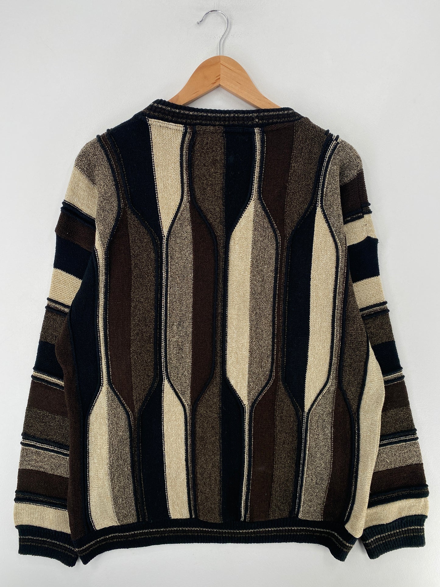 .Vintage PROTEGE Made in USA Size L Acrylic 3D Knit Sweater / F8436K