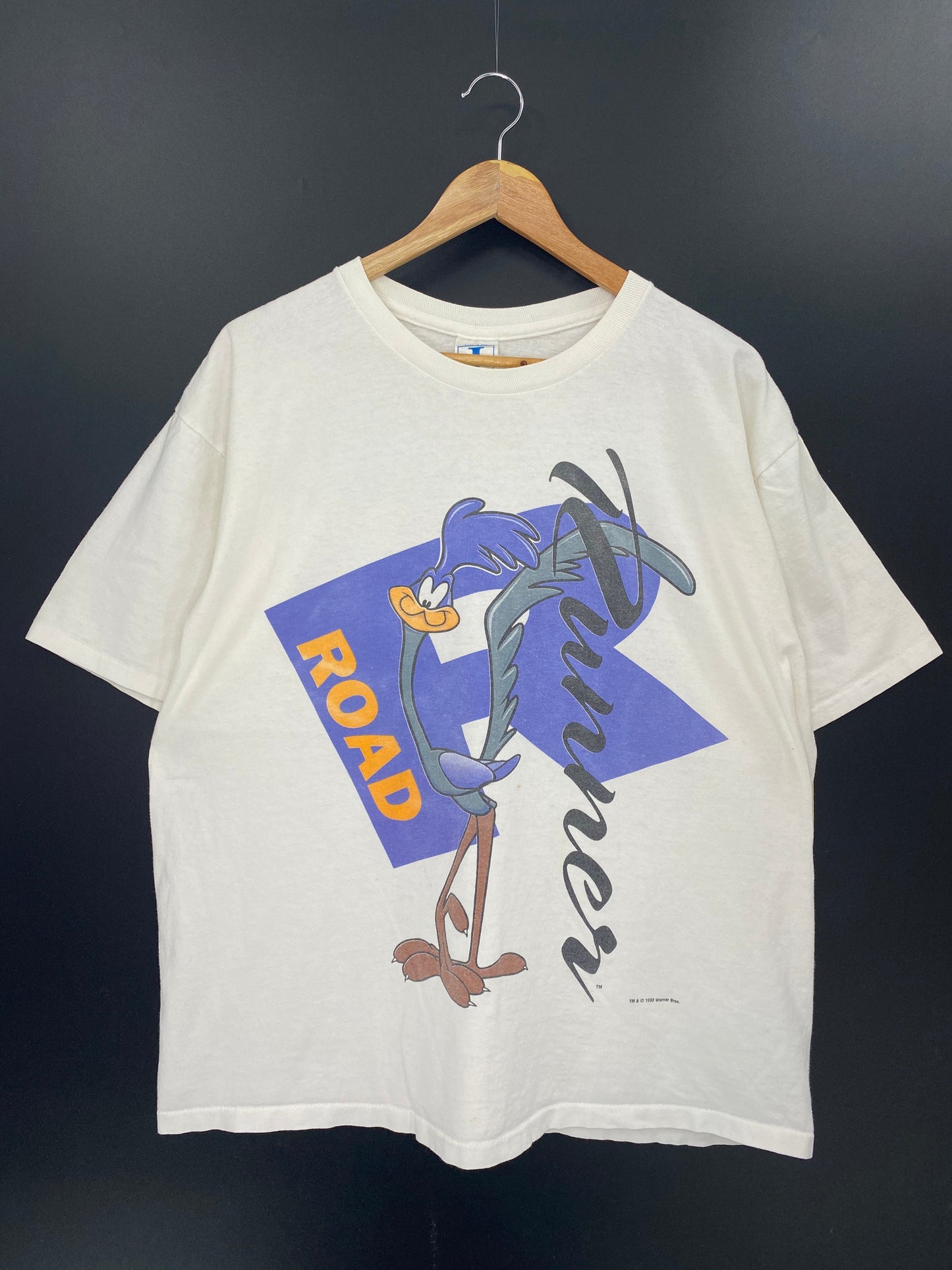 1993 LOONEY TUNES ROAD RUNNER Made in USA Size XL Vintage T-Shirt / E9190T