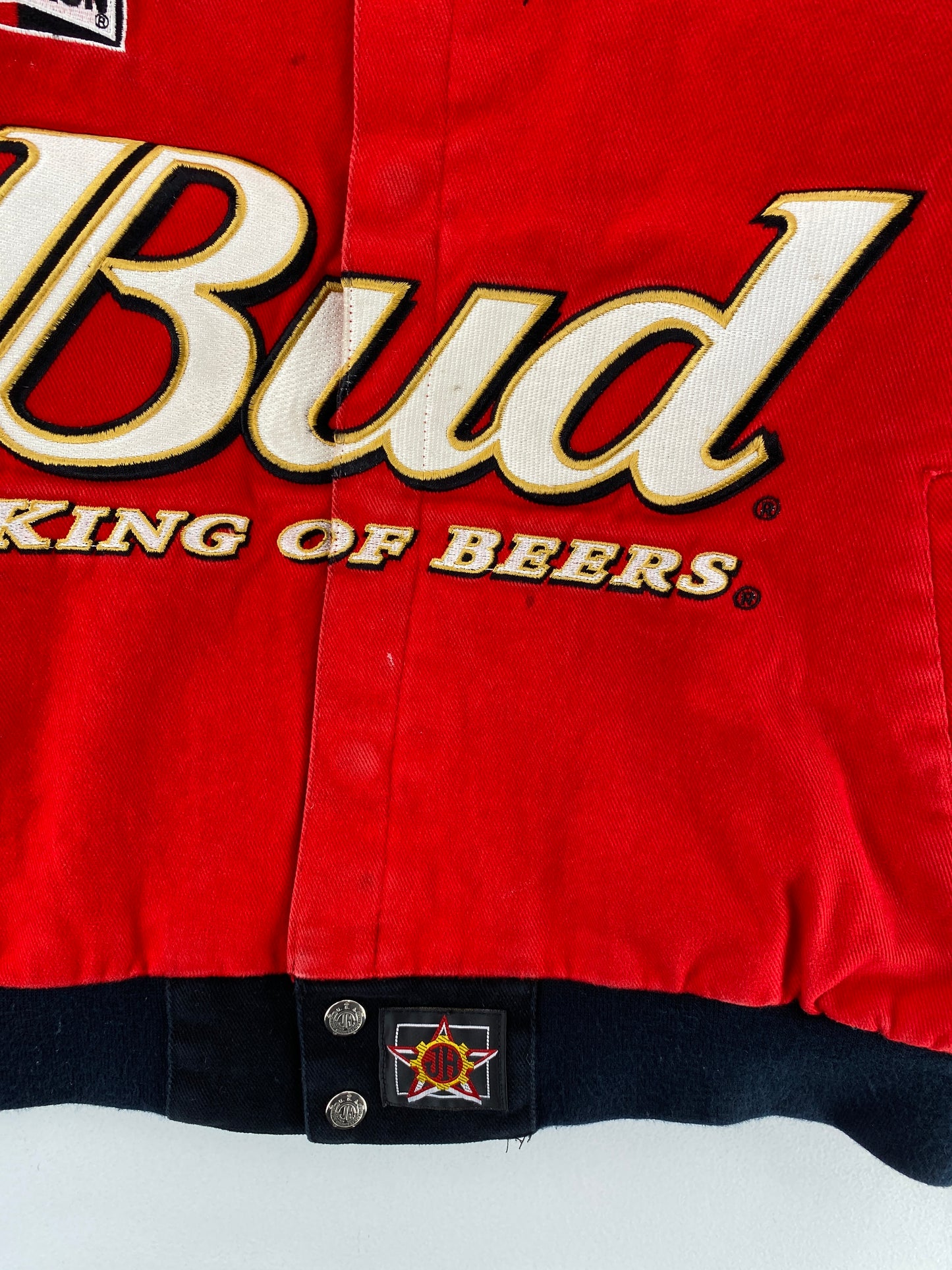 Vintage NASCAR BUDWEISER X DALE EARNHARDT JR Size XL Racing Jacket / F3677J