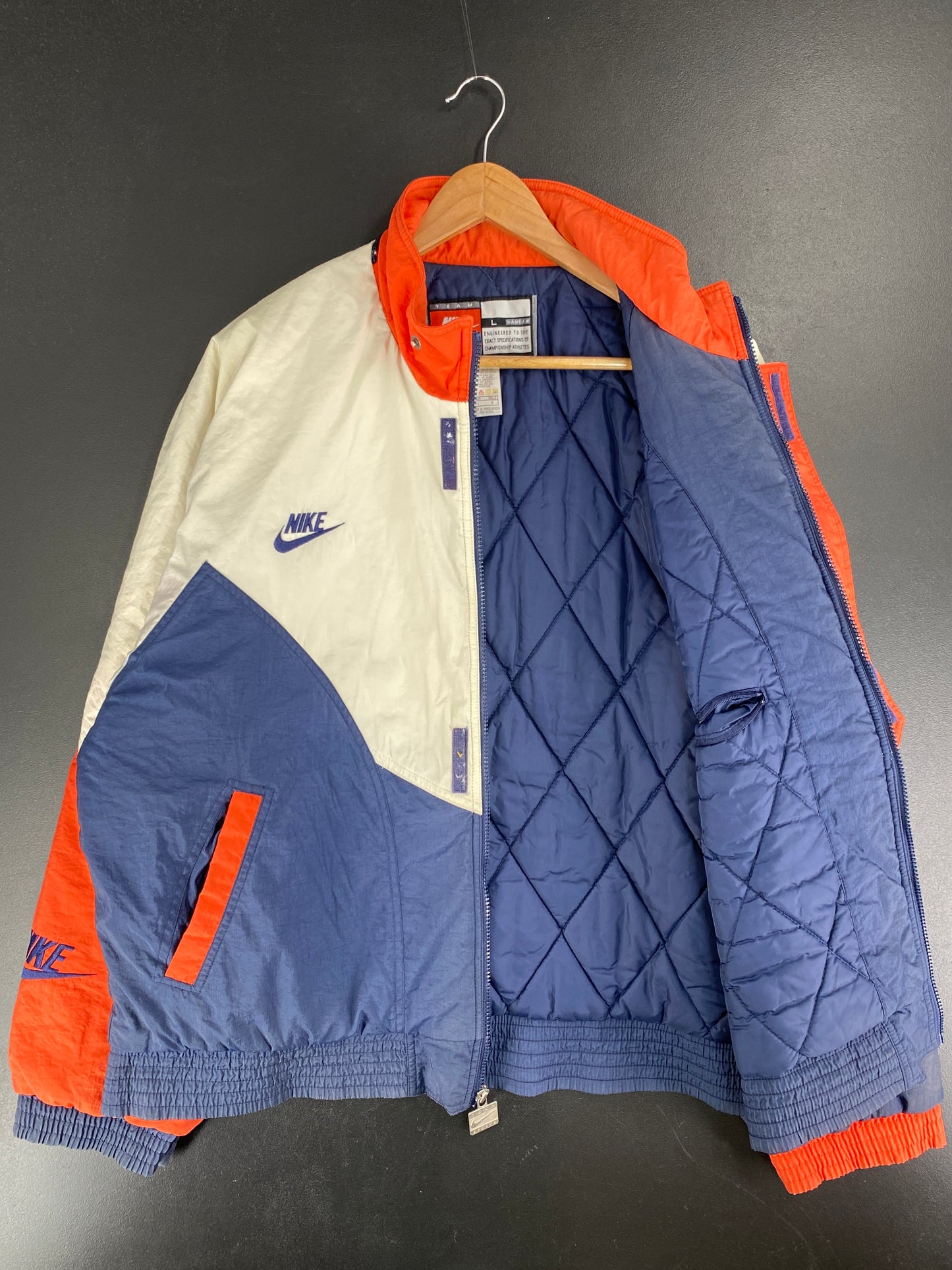 90’s NIKE x SYRACUSE Size L Padded Nylon Jacket / F4521N