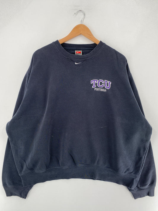 00' NIKE x TCU Size XL Vintage College Sweat-Shirt / F3913S