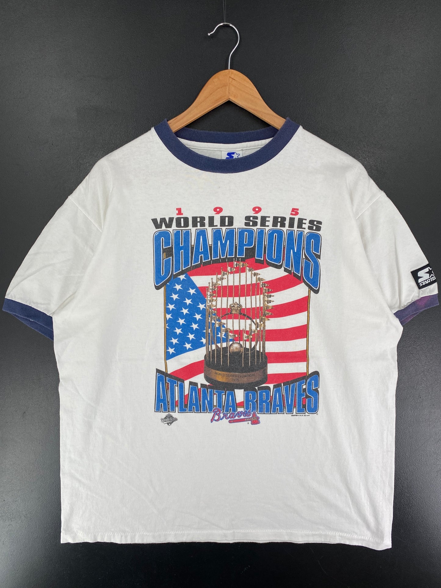1995 STARTER x ATLANTA BRAVES Made in USA Size L Vintage MLB T-Shirt / F3280T