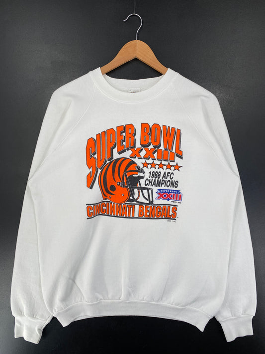 1988 CINCINNATI BENGALS Made in USA Size XL Vintage NFL Sweat-Shirt / G4249S