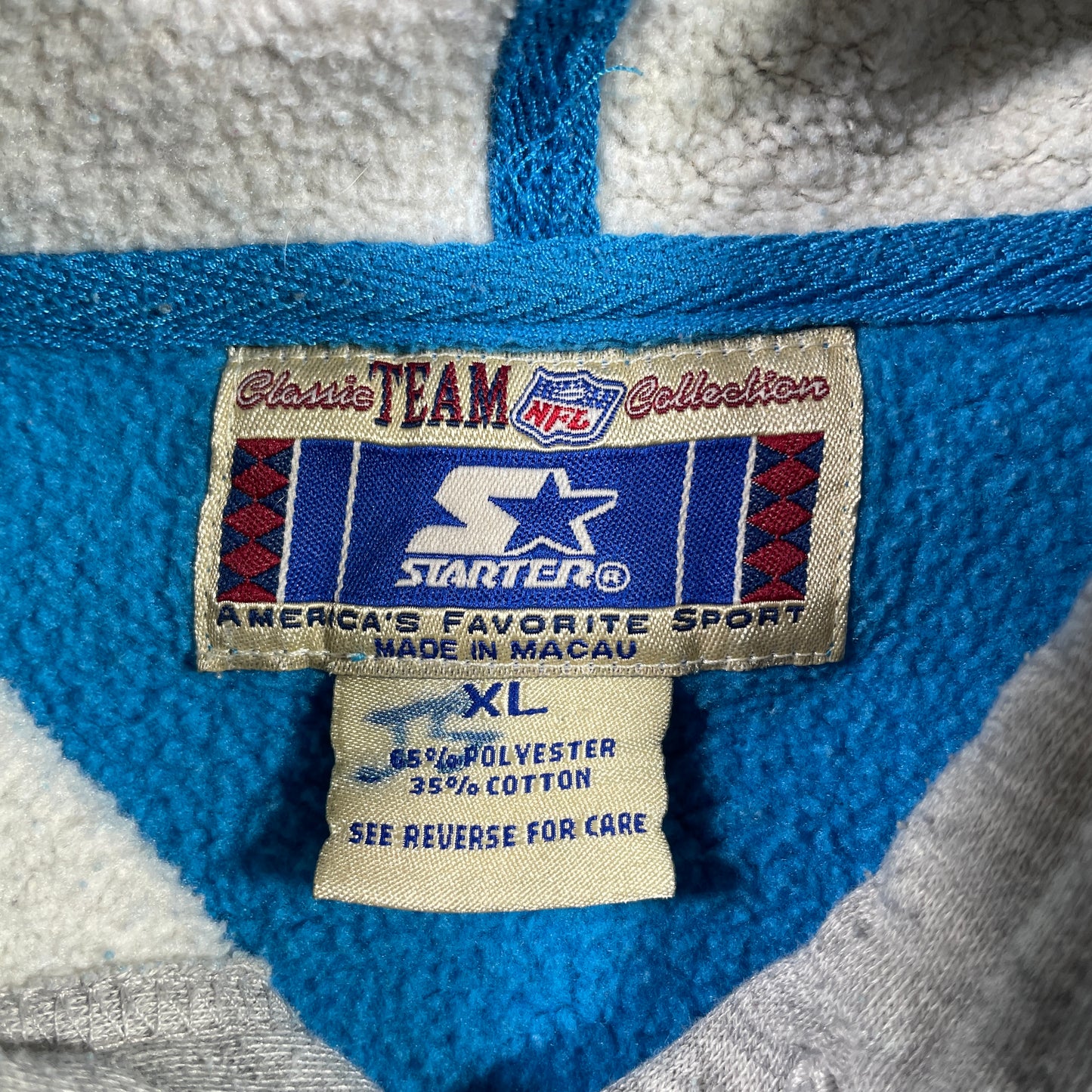 (XL) 90’s STARTER x CAROLINA PANTHERS Vintage NFL Hoodie Sweatshirt/ A1004S