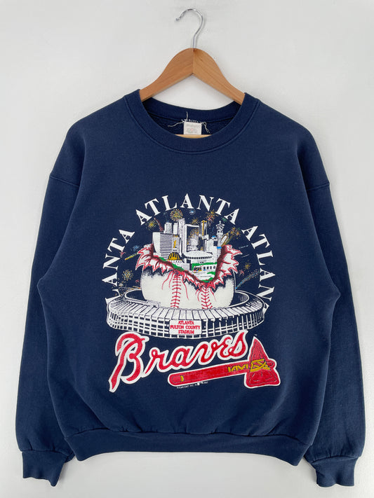 1992 ATLANTA BRAVES Made in USA Size XL Vintage MLB Sweat-Shirt / F7545S