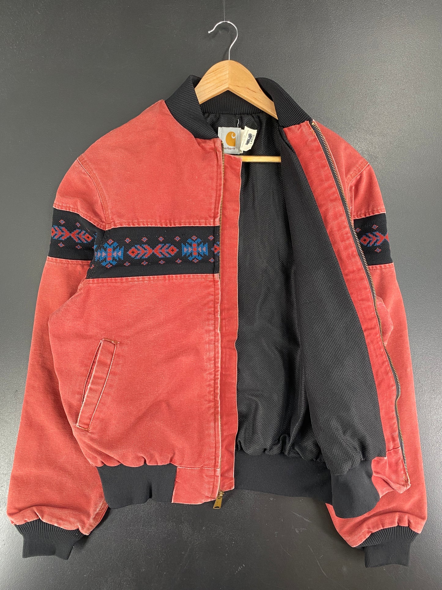 90's CARHARTT Made in USA Size L Zip-Up Vintage Duck Jacket / F4089J