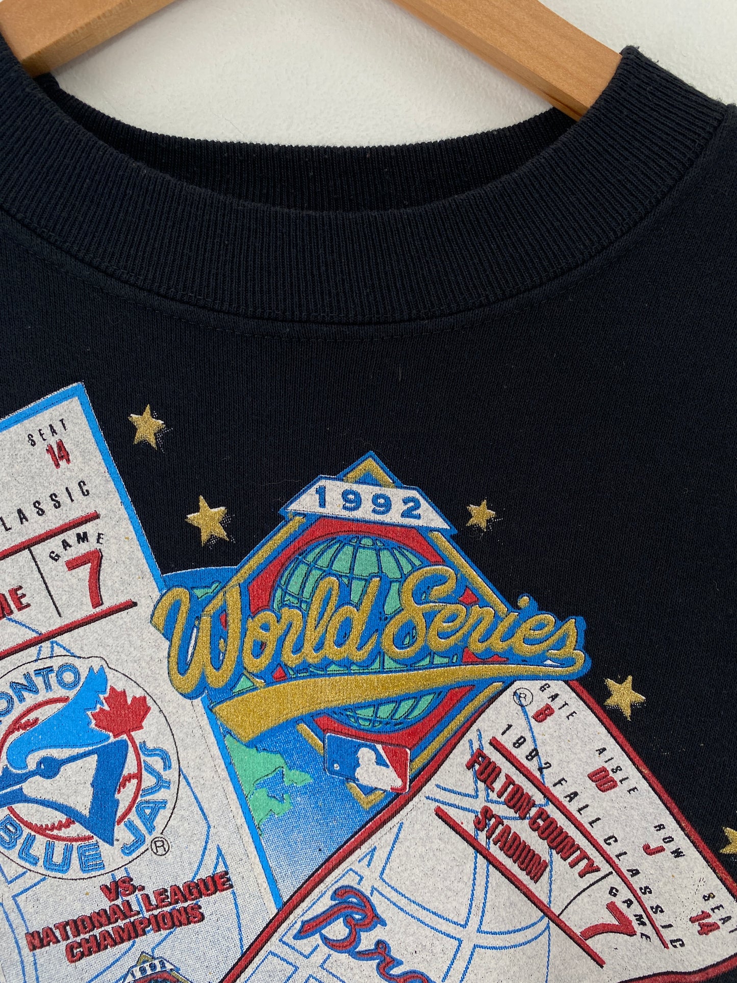 1992 TRONRO BLUE JAYS x ATLANTA BRAVES Size XL Vintage MLB Sweat-shirt / F1106S