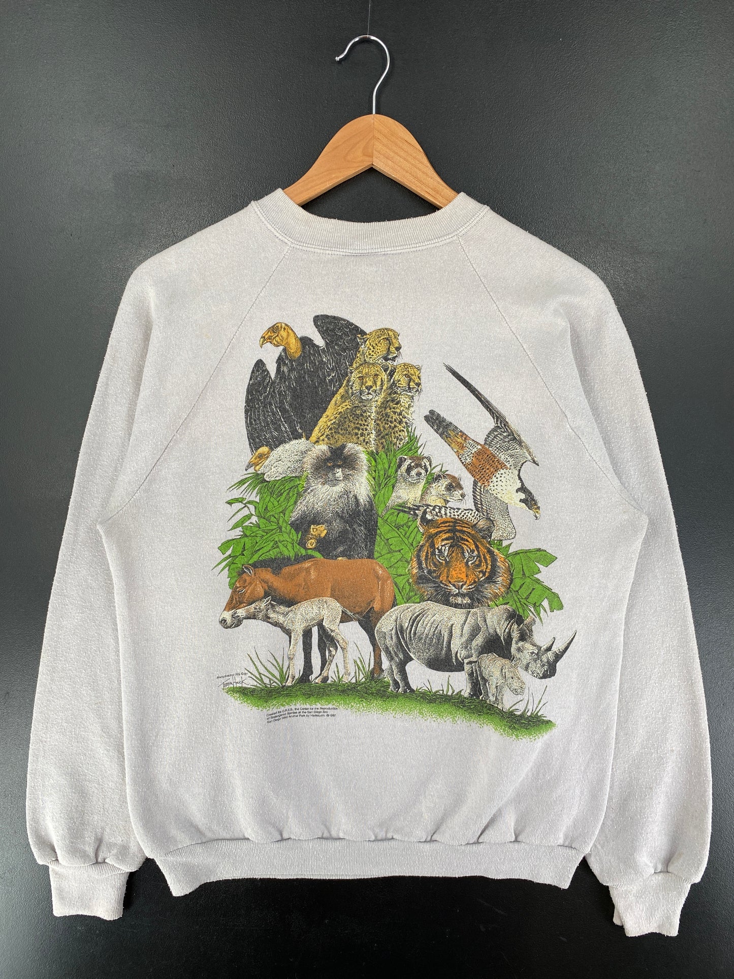 1987 SAN ANTONIO ZOO Made in USA Size L Vintage Animal Sweat-shirt / G5855S