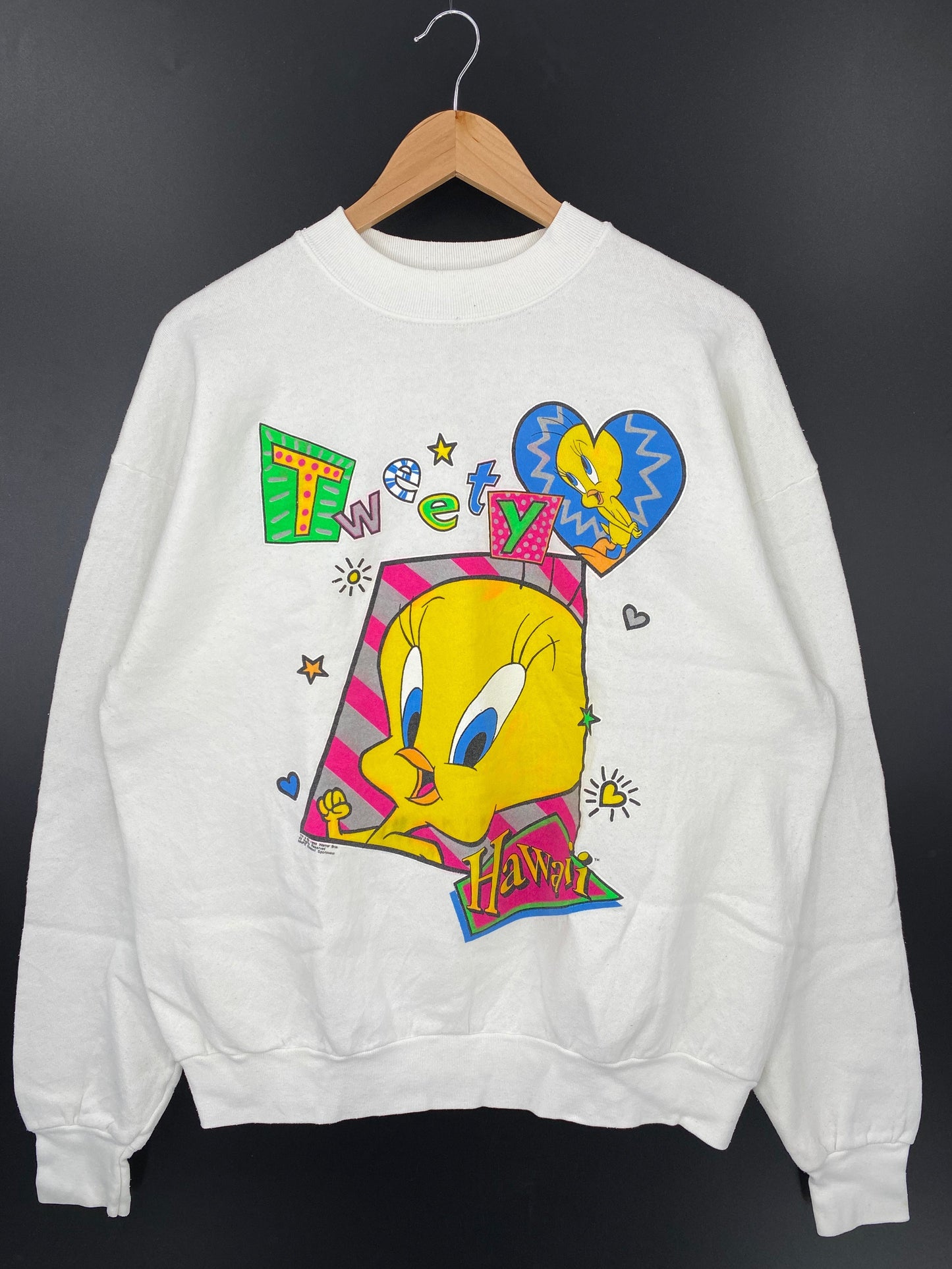 1993' LOONEY TUNES TWEETY Made in USA Size XL Vintage Sweat-shirt / F6785S