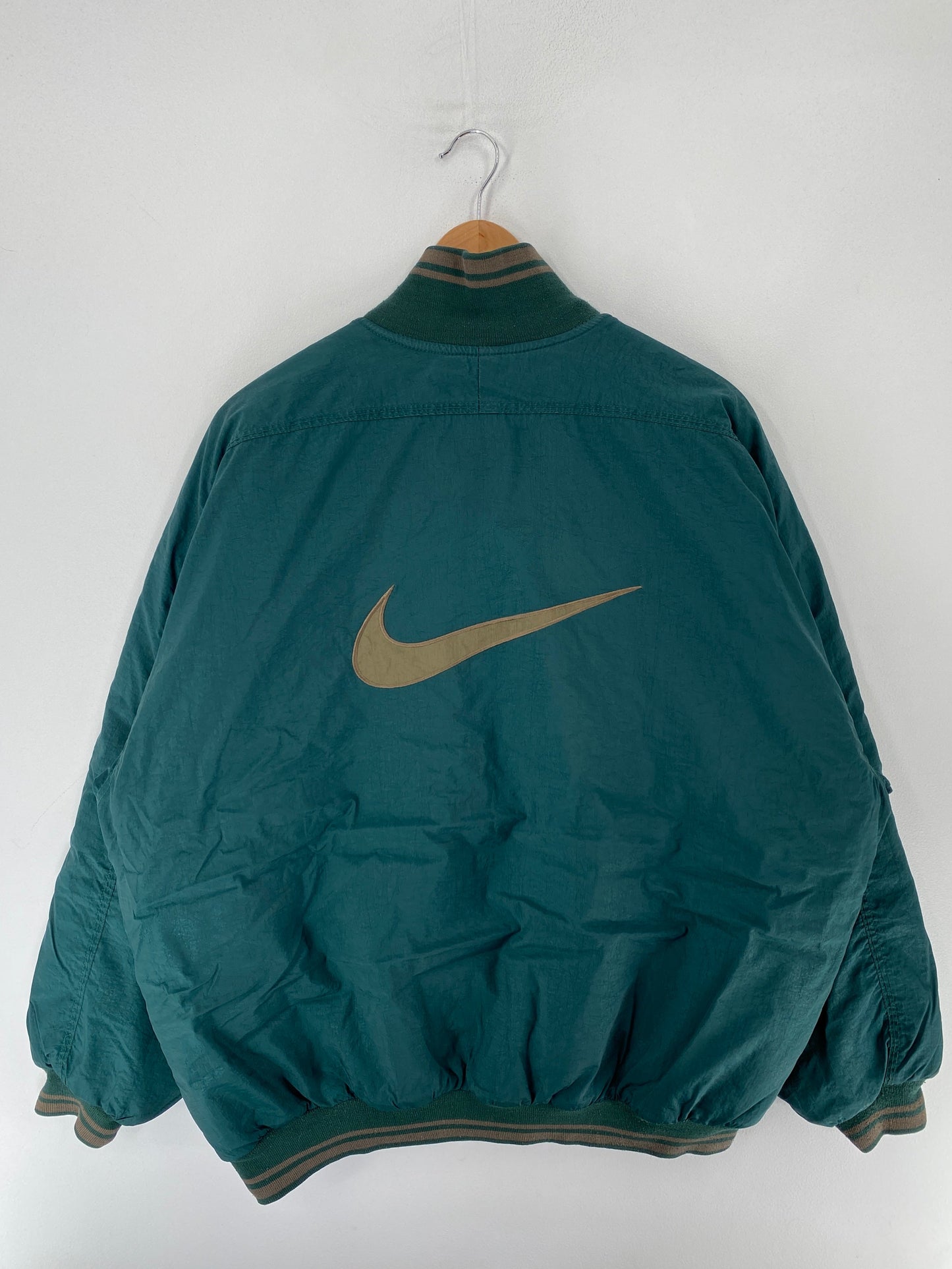 90’s NIKE Size XL Vintage Nylon Padded Zip-up Jacket / F6082N