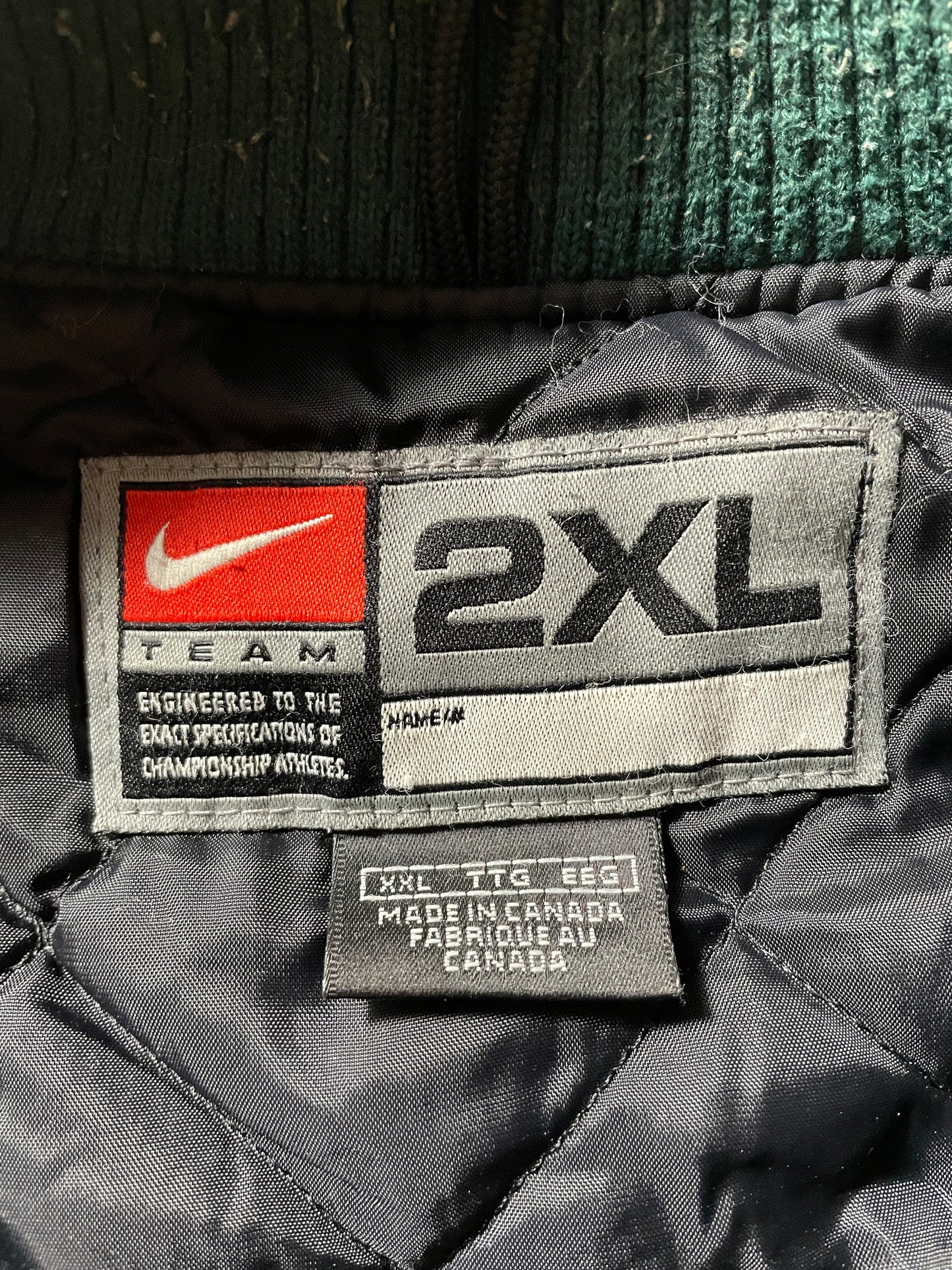 00’ NIKE x NEW YORK JETS Size XXL NFL Wool/Leather Jacket / G5028J