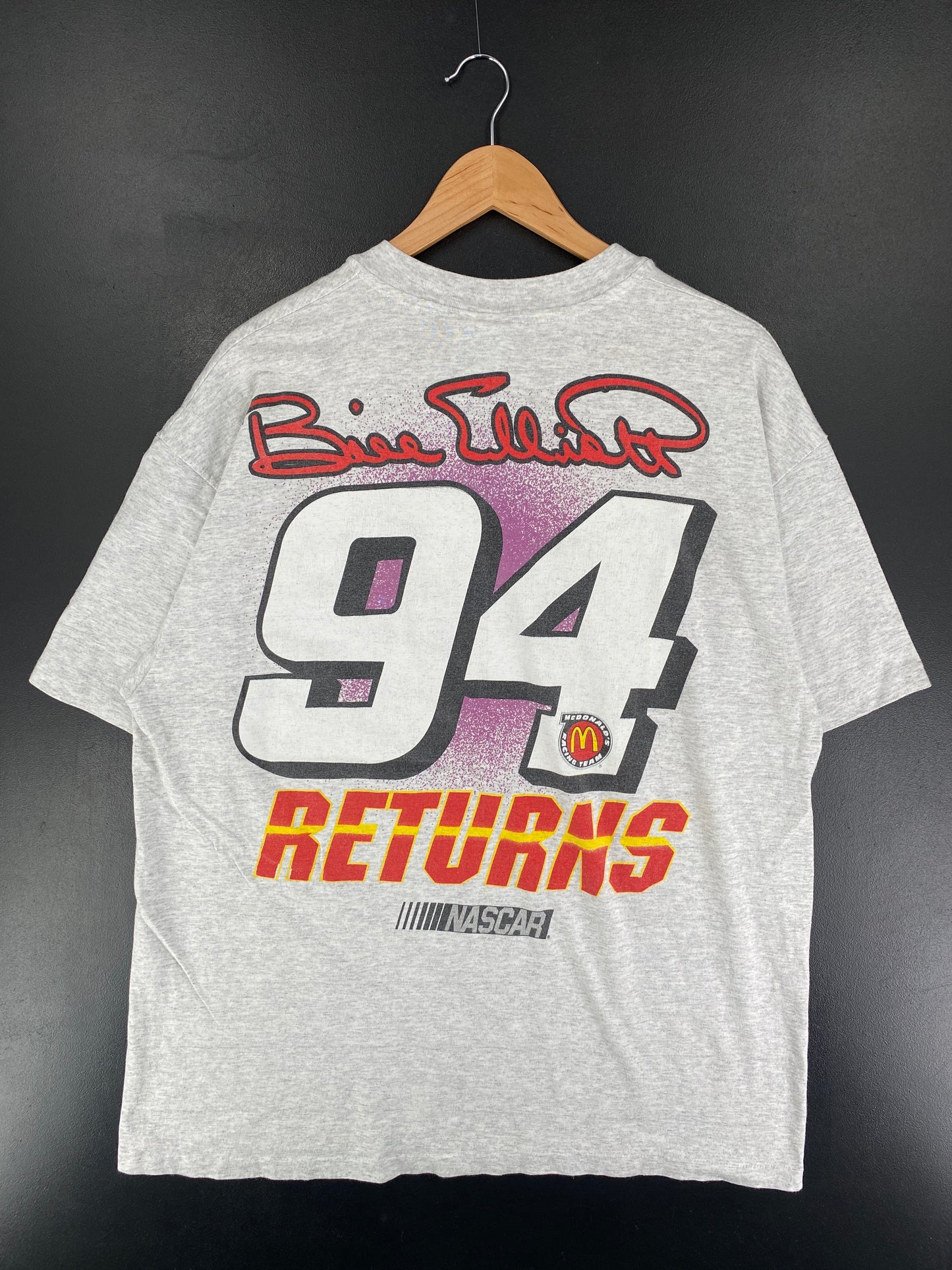 1995 FORD x MCDONALD'S BILL ELLIOTT Made in USA Size XL Vintage Racing T-Shirt / F1288T