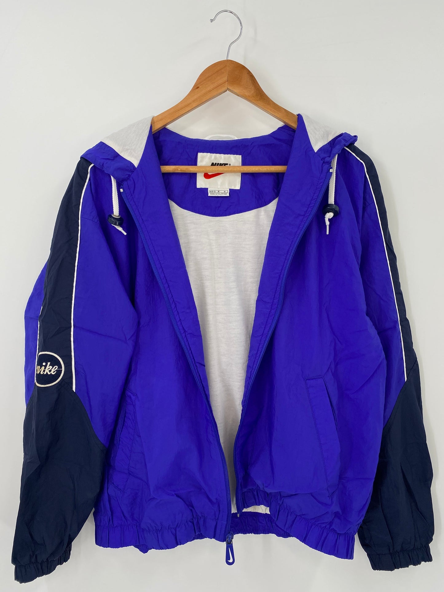 .90’s NIKE Size Ladies M Vintage Hoodie Nylon-Jacket / E8506N