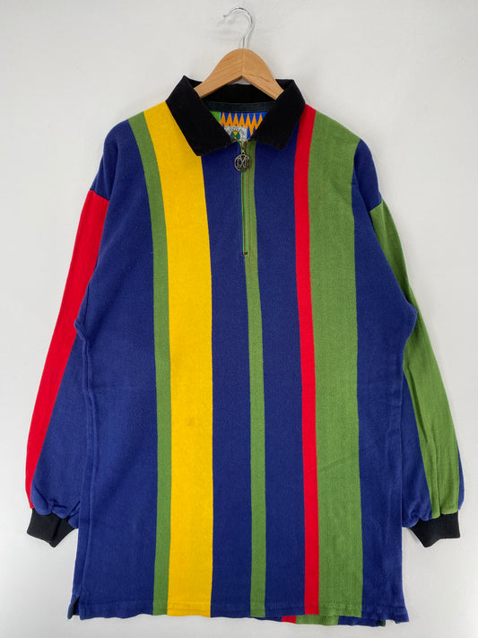.90's CROSS COLOURS  Size L Half Zip Shirt / F1400R