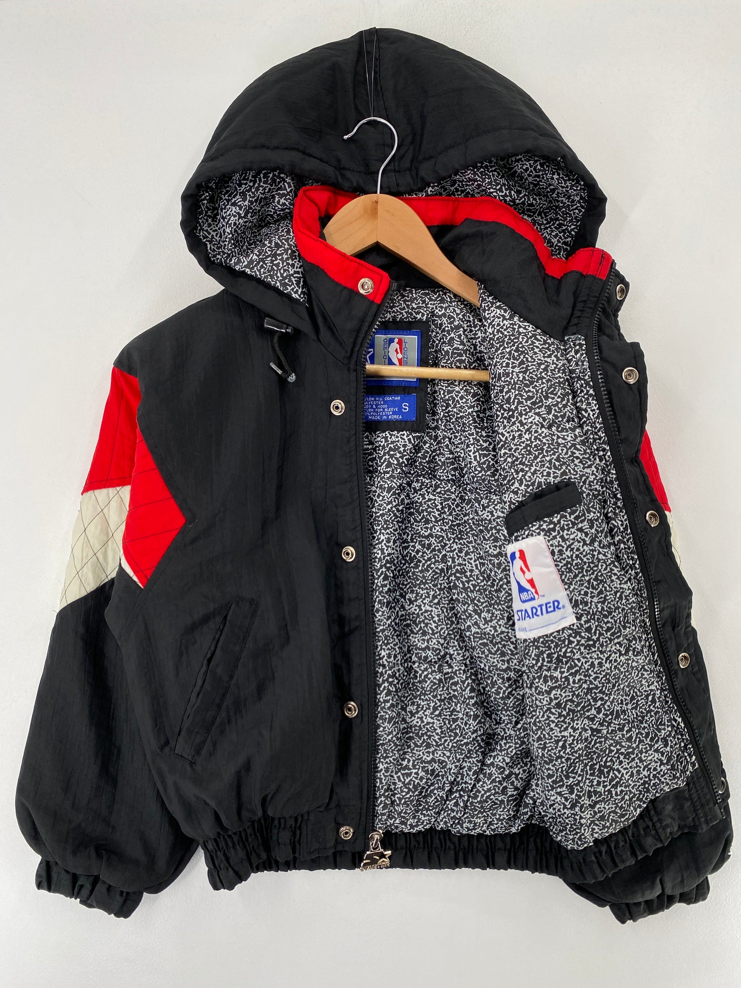 90's Kids STARTER x CHICAGO BULLS Size Boys Kids S NBA Padded Nylon Jacket / F8403N