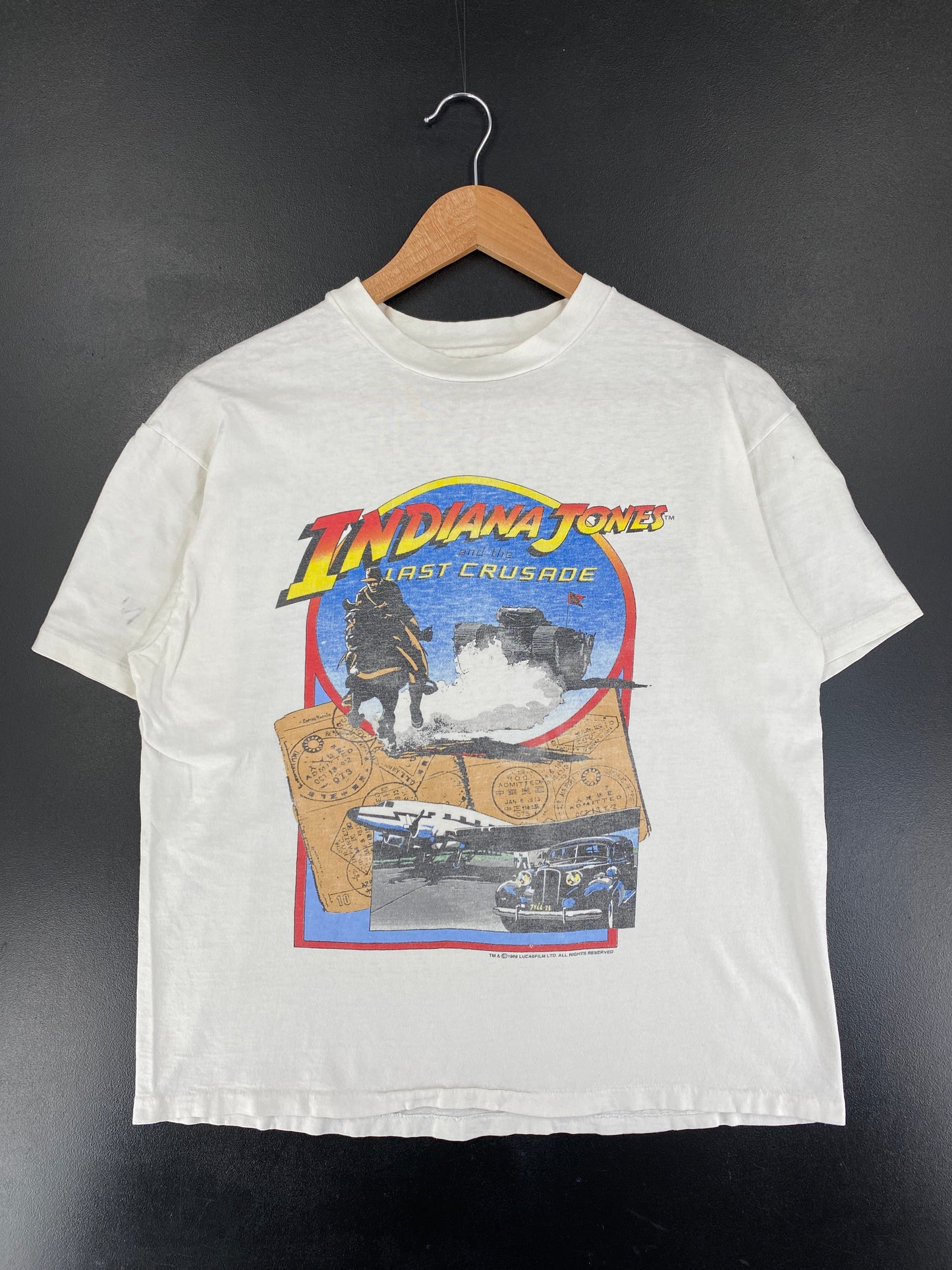 1989 DISNEY INDIANA JONES Size No tag (Approx. S) Vintage T-Shirt / G2301T