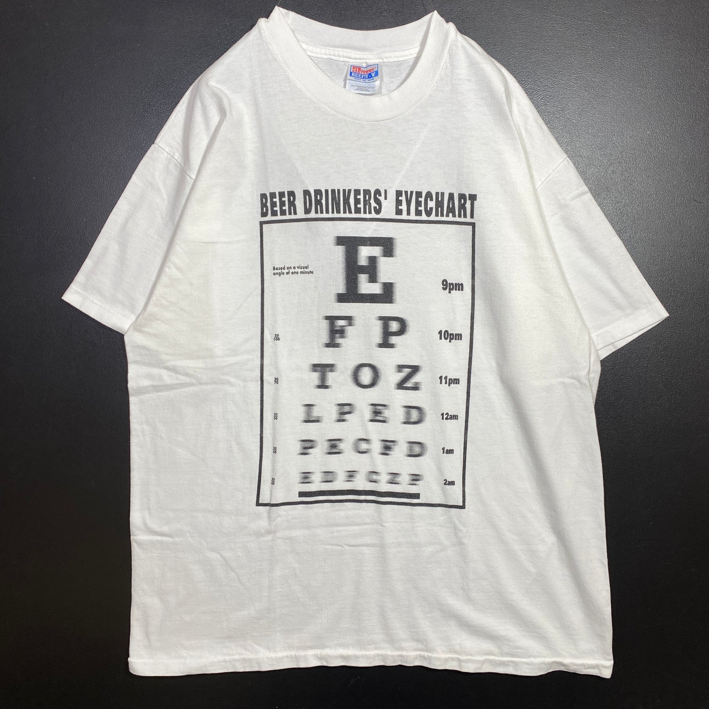 (XL) 90's BEER DRINKERS' EYECHART T-Shirts / A0516T