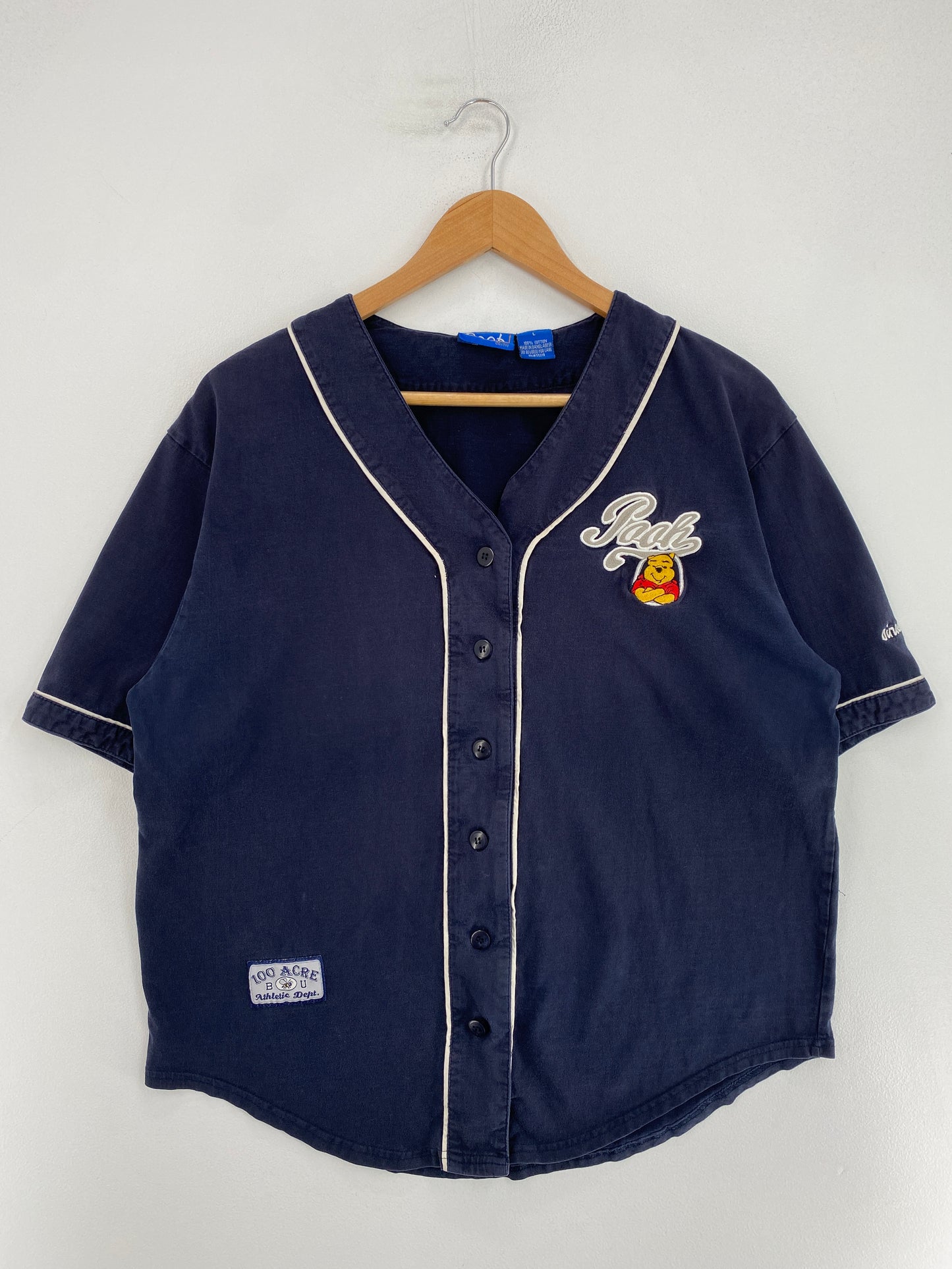 Vintage DISNEY POOH Size L Bowling Button Down Shirt / G1916T