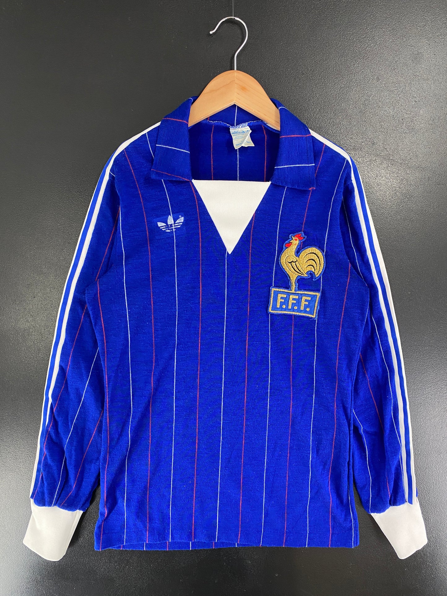80's ADIDAS FRANCE Size Approx. XS Vintage Soccer Game Shirt / G3808T