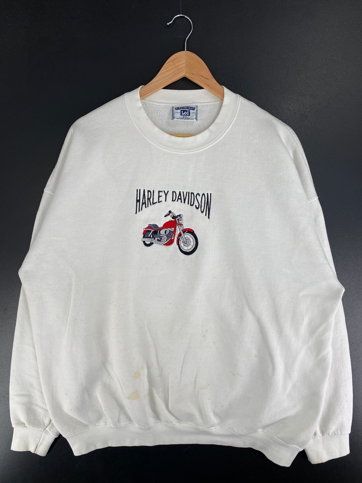 .90's HARLEY DAVIDSON Made in USA Size XXL Vintage Racing Sweat-shirt / F5312S