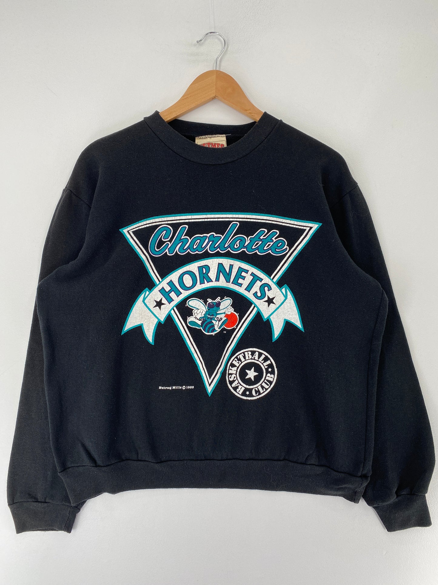 1988 CHARLOTTE HORNETS Size L Vintage NBA Sweat-shirt / F1432S
