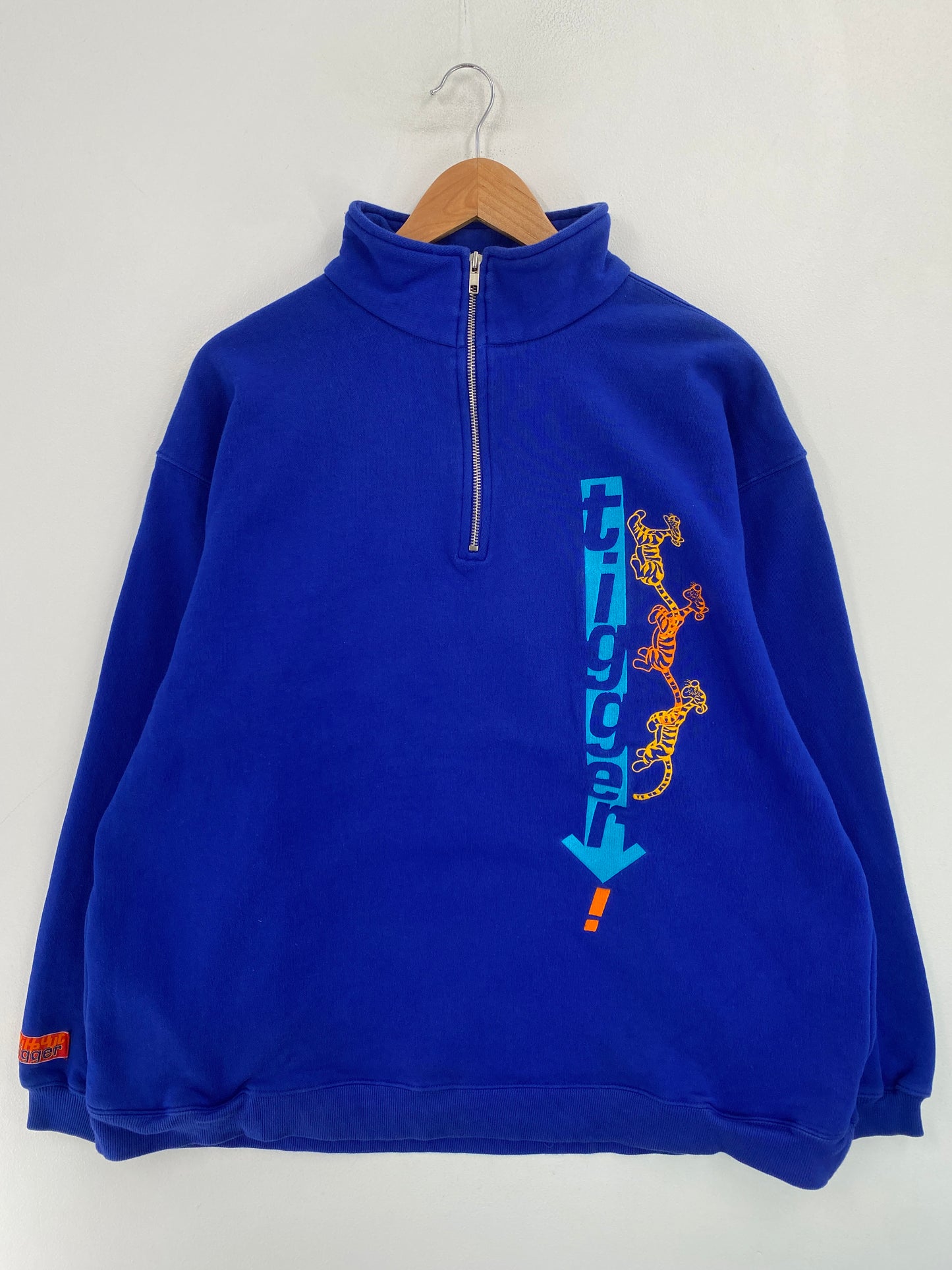 00' DISNEY TIGGER Size XL Vintage Half Zip Sweat-shirt / G5399S