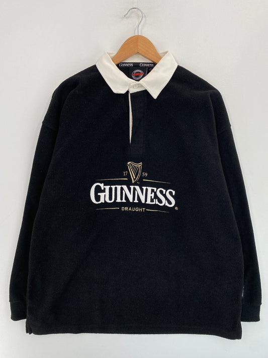 Vintage GUINNESS BEER Size XL Fleece Rugby Shirt / G4204F