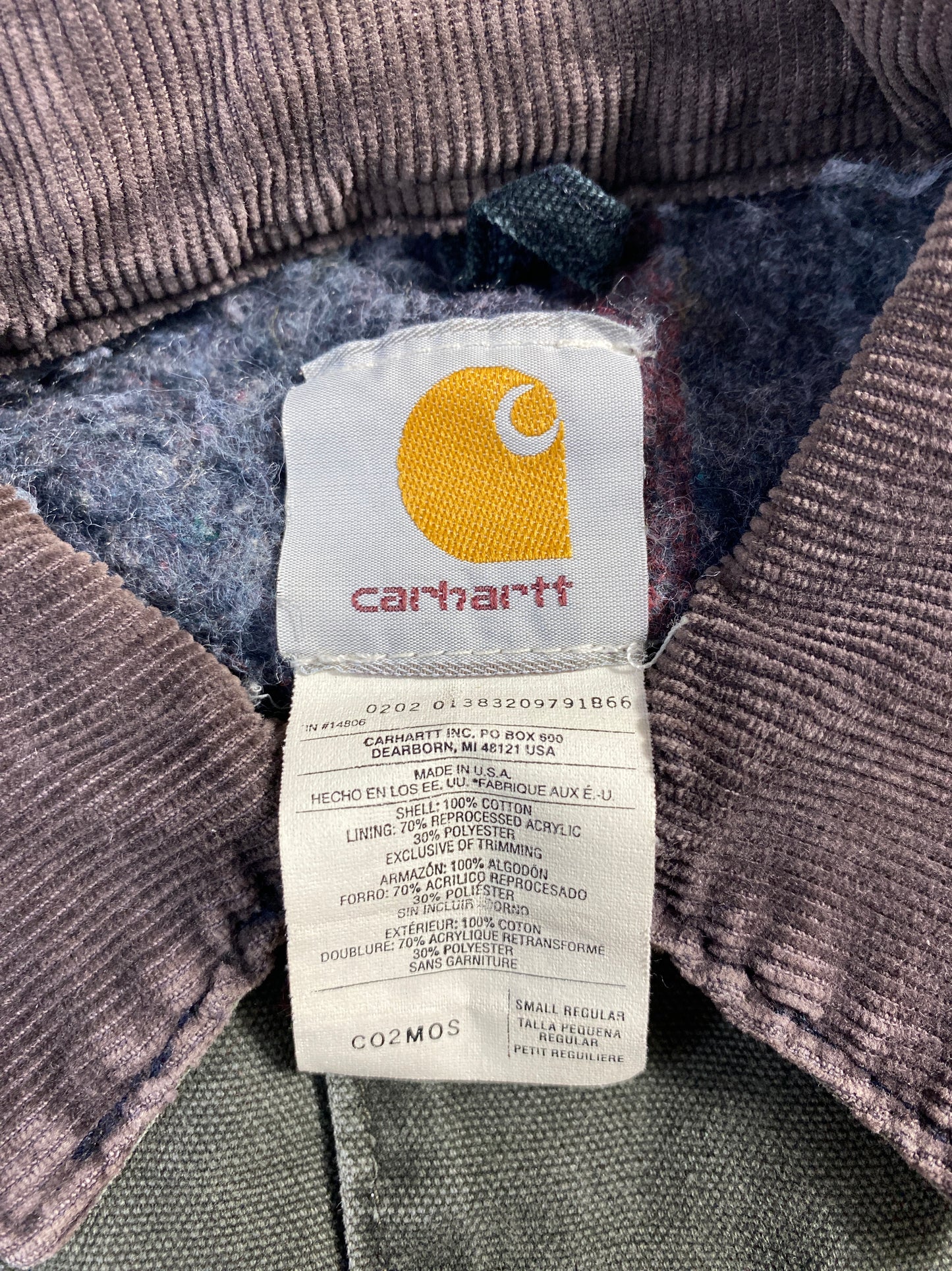 90's CARHARTT Made in USA Size S Vintage Duck Hoodie Jacket / F8752J