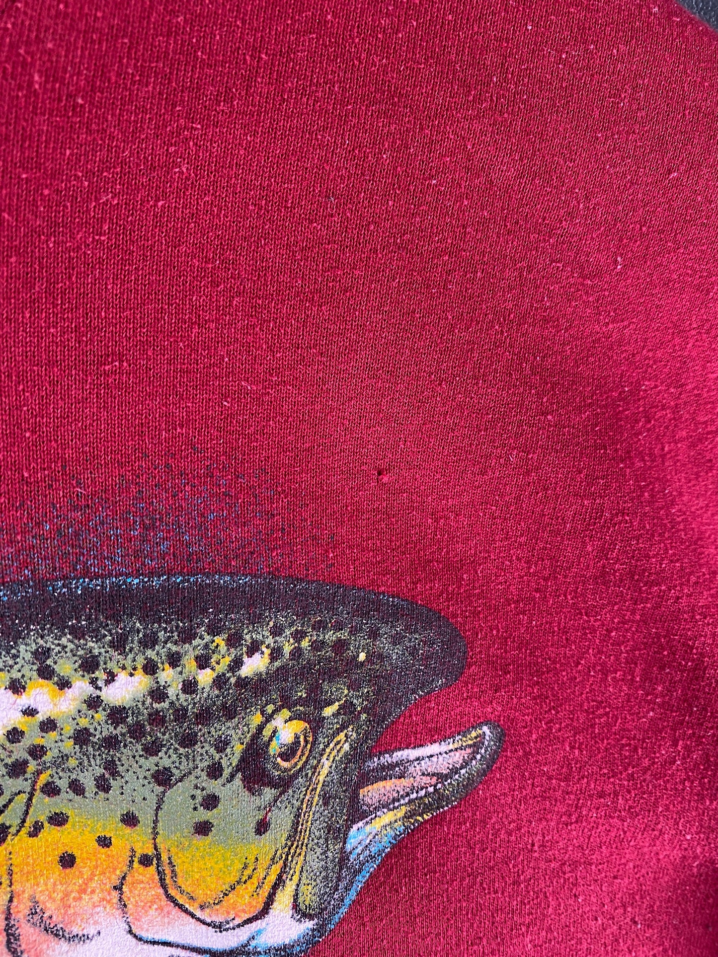 90's TROUT Made in USA Size XL Vintage Animal Sweat-Shirt / G959S