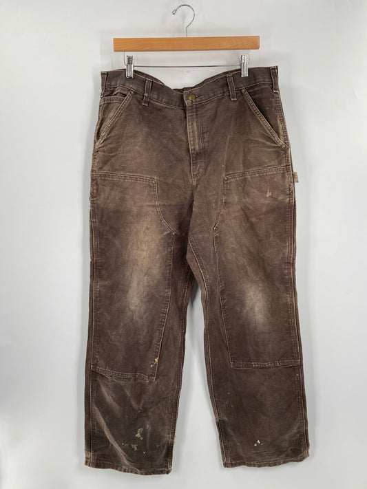 .Vintage CARHARTT Size W36 x L29 Double Knee Duck Pants / F7502P