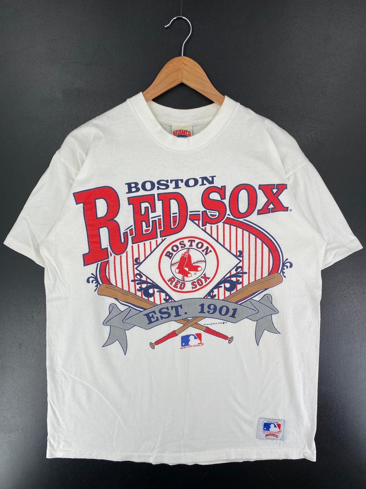 1990 BOSTON RED SOX Made in USA Size XL Vintage MLB T-Shirt / G216T