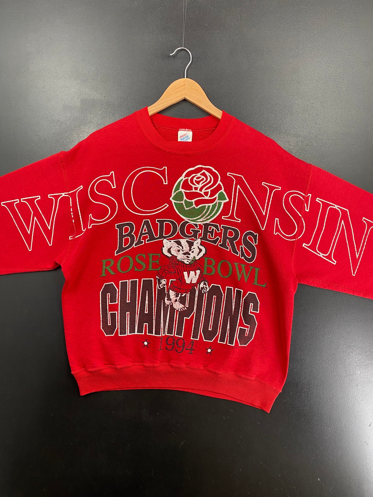 1994 WISCONSIN BADGERS Size L Vintage College Sweat-shirt / G6140S