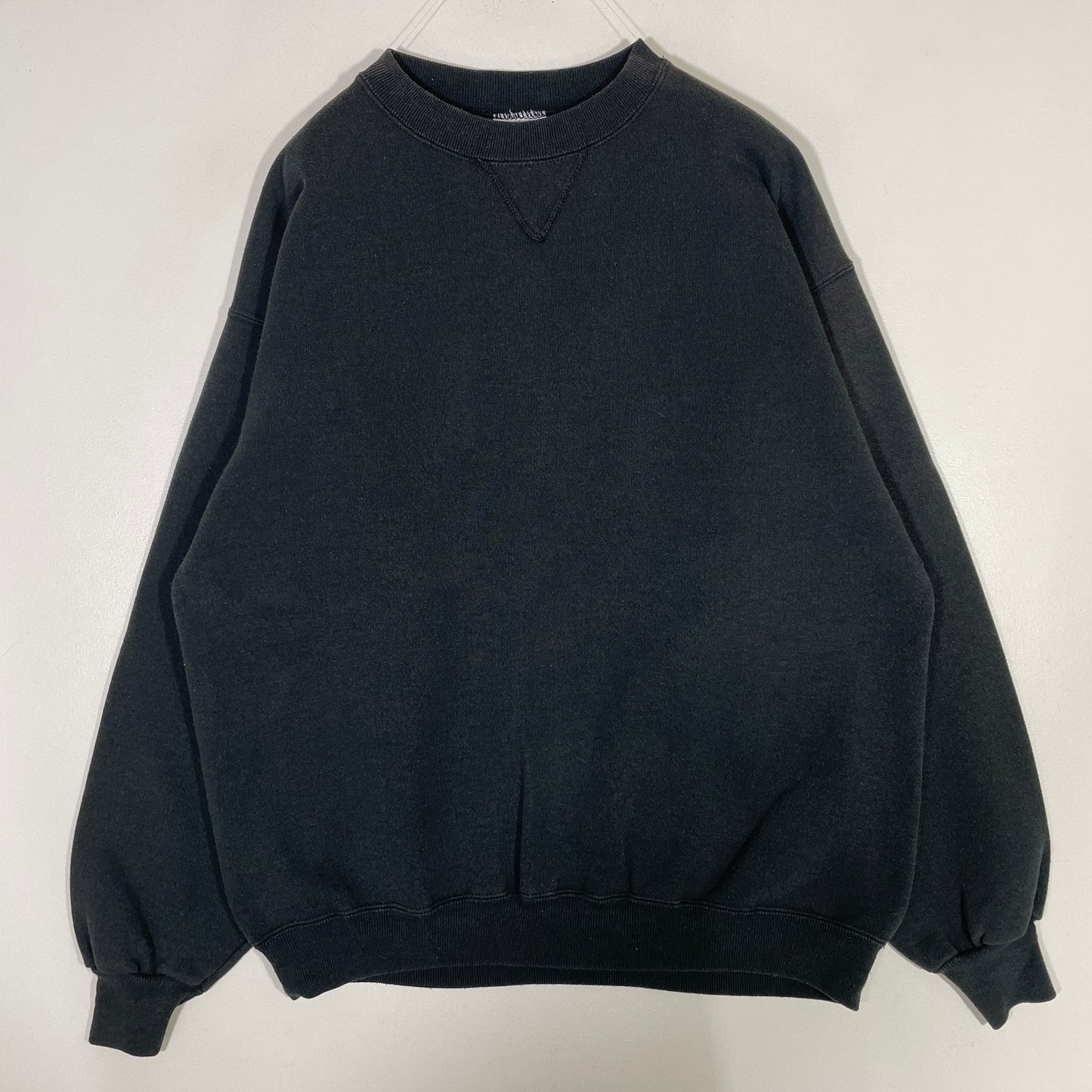 (XL) 90's Hanes PLAIN BLACK Sweat-shirt / A0744S
