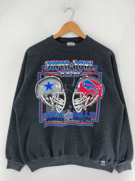 1993 SUPER BOWL Made in USA Size L Vintage NFL Sweat-Shirt / F3883S