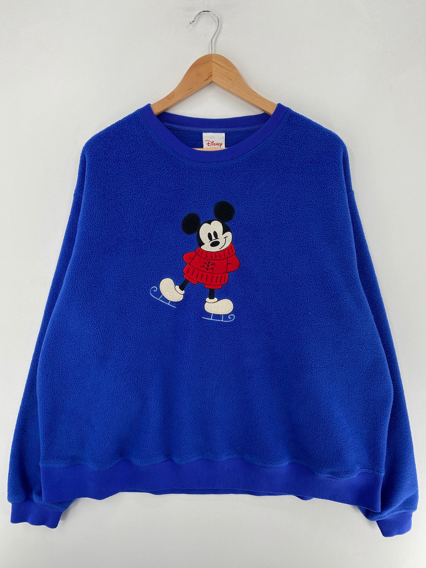 00' DISNEY MICKEY CHRISTMAS Size XL Vintage Fleece Sweat-shirt / F6168S