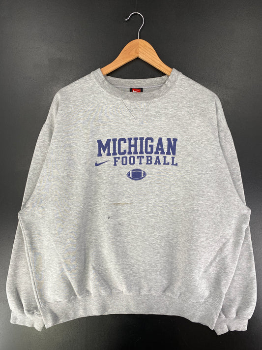 00' NIKE x MICHIGAN FOOTBALL Size XL Vintage College Sweat Shirt / G4681S
