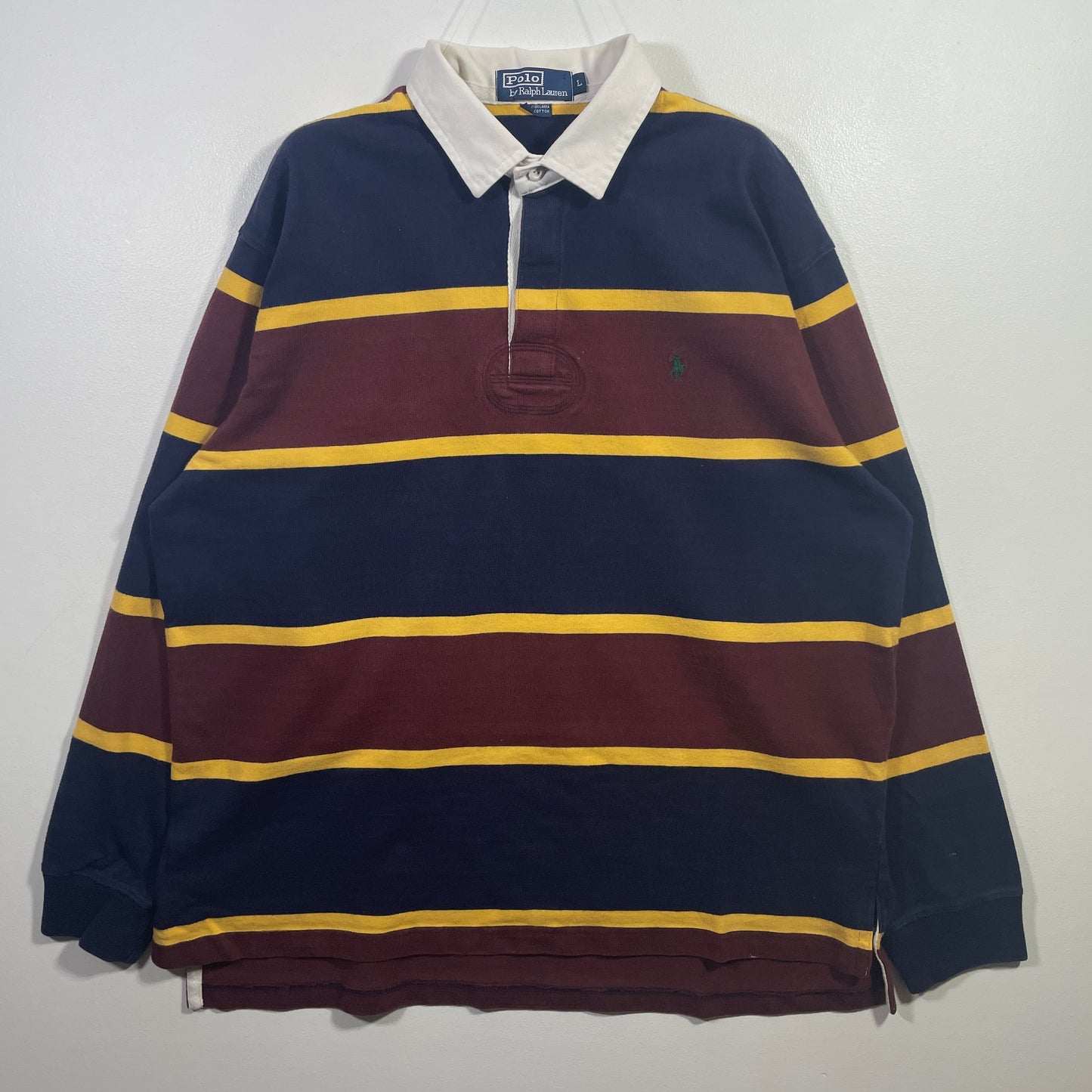 (L) 90's POLO RALPH LAUREN Vintage Rugby Shirt / A0886R