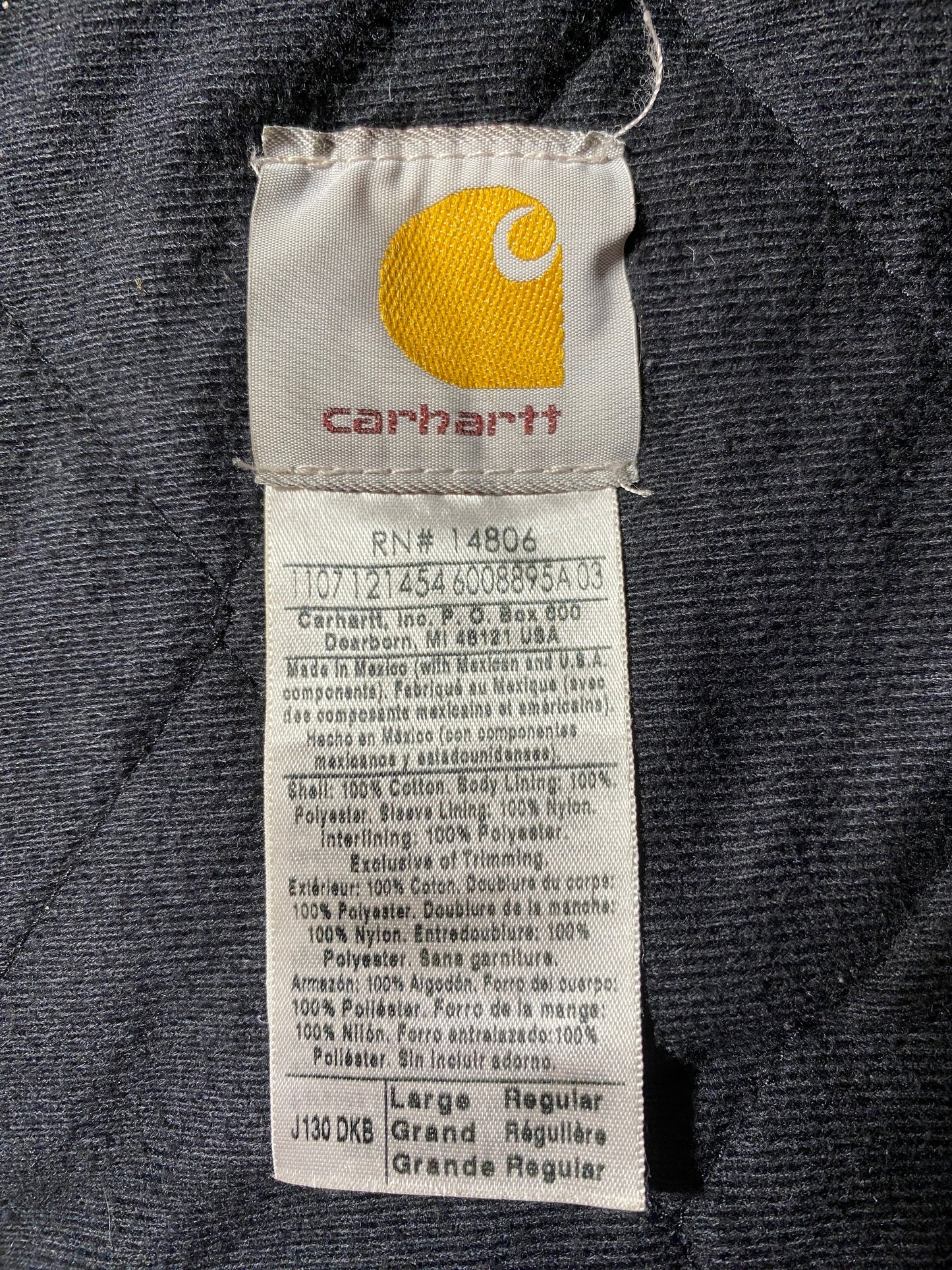 .Vintage CARHARTT Size L Zip-Up Duck Jacket / F7306J