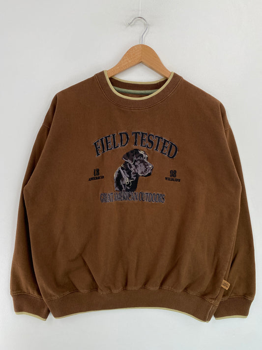 Vintage GREAT AMERICAN OUTDOORS DOG Size L Animal Sweatshirt / G7369S