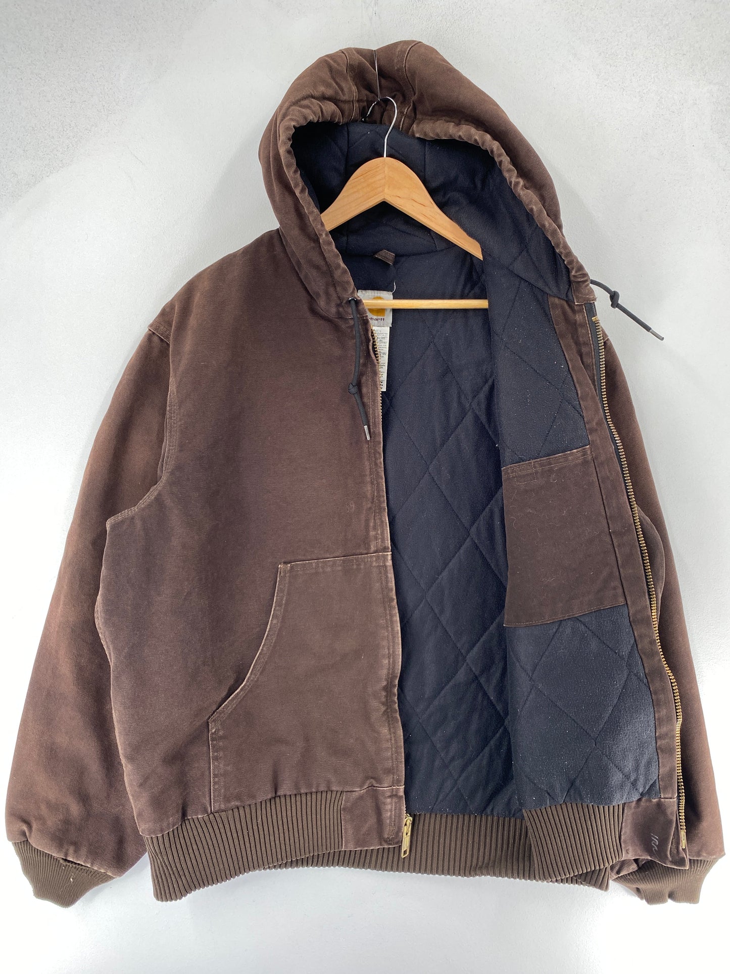 .Vintage CARHARTT Size L Zip-Up Duck Jacket / F7306J