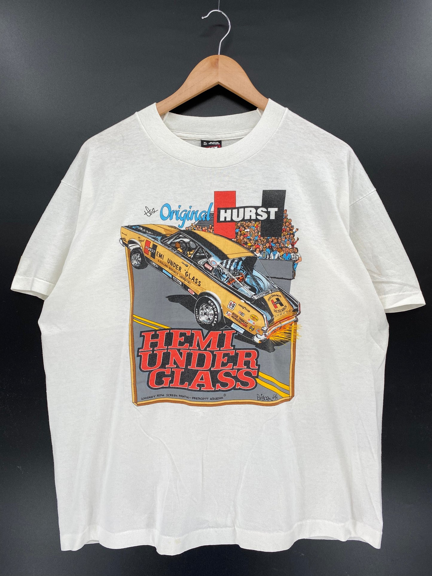 .1994 HEMI UNDER GLASS HURST Made in USA Size XL Vintage Racing T-Shirt / F708T