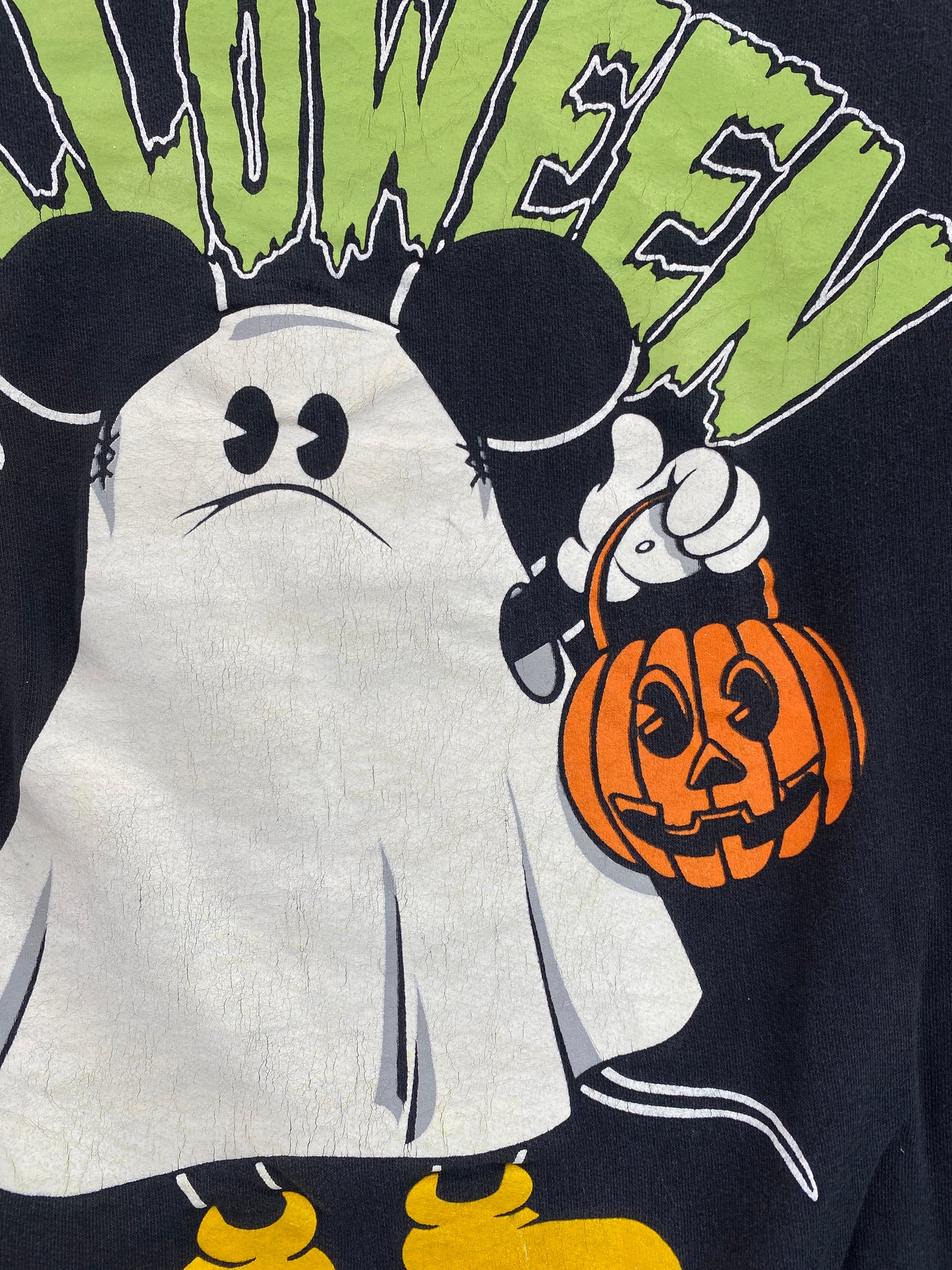 90's DISNEY MICKEY HALLOWEEN Made in USA Size Ladies XXXL Vintage Sweat-shirt / G3965S