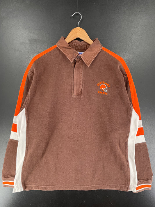 90’s STARTER x CLEVELAND BROWNS Size L NFL long Sleeve Polo-shirt / F2903S